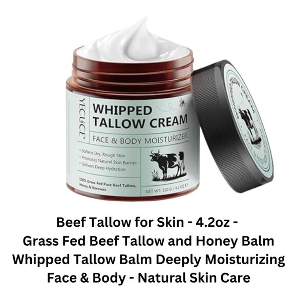 Other - Beef Tallow for Skin 4.2oz Grass Fed Beef Tallow and Honey Balm Natural NEW